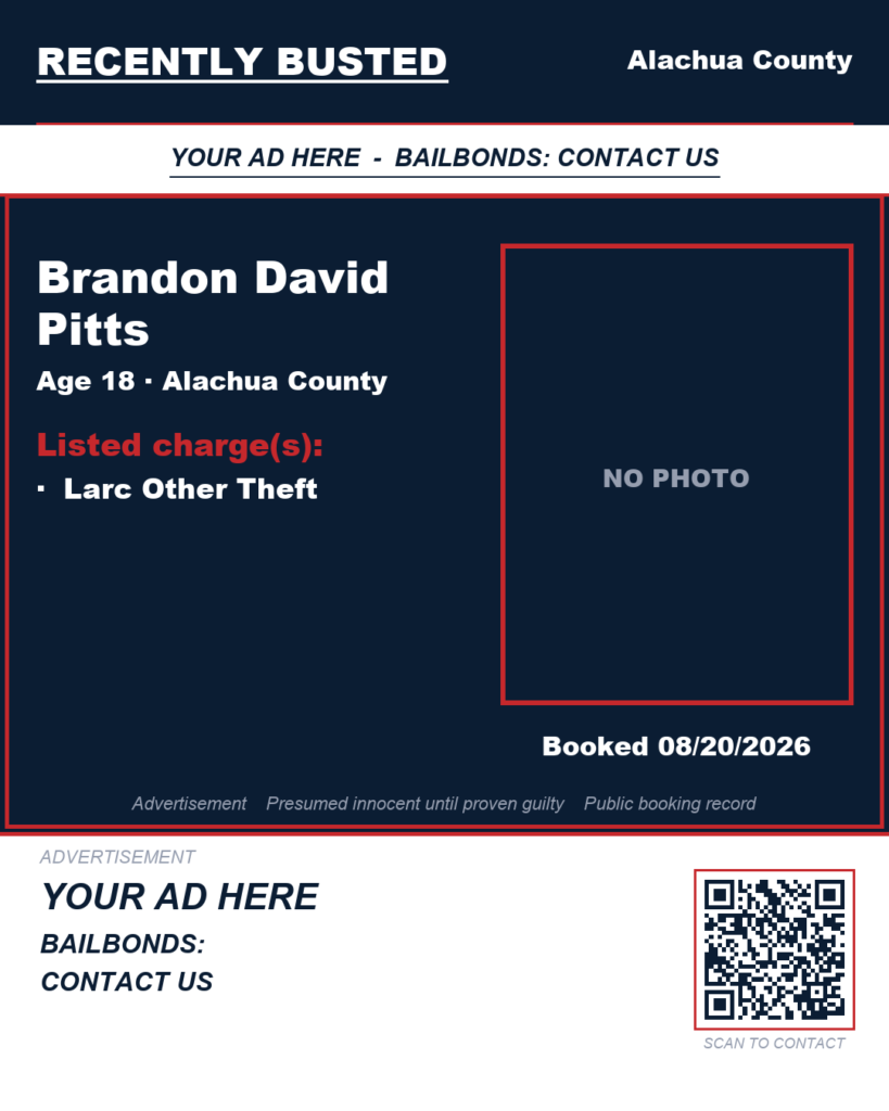 Arrest report — Brandon David Pitts