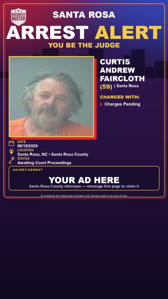 Arrest report — Curtis Andrew Faircloth
