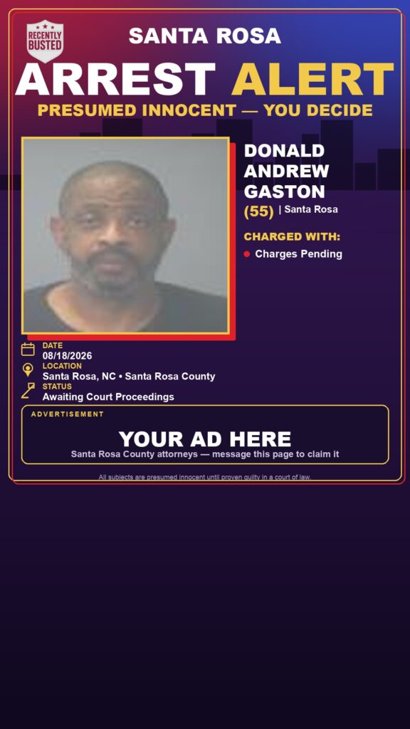Arrest report - Donald Andrew Gaston