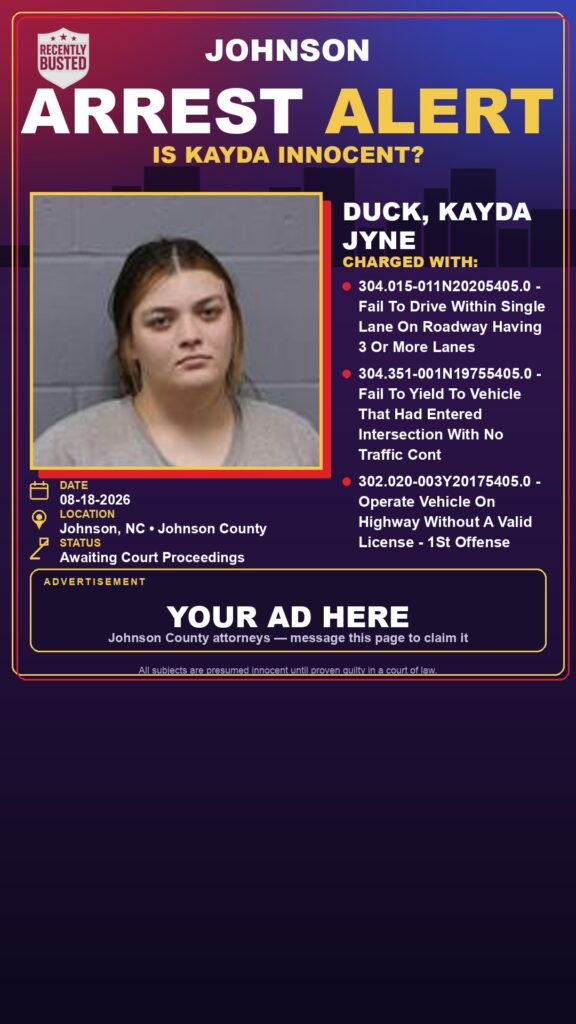 Arrest report — DUCK, KAYDA JYNE
