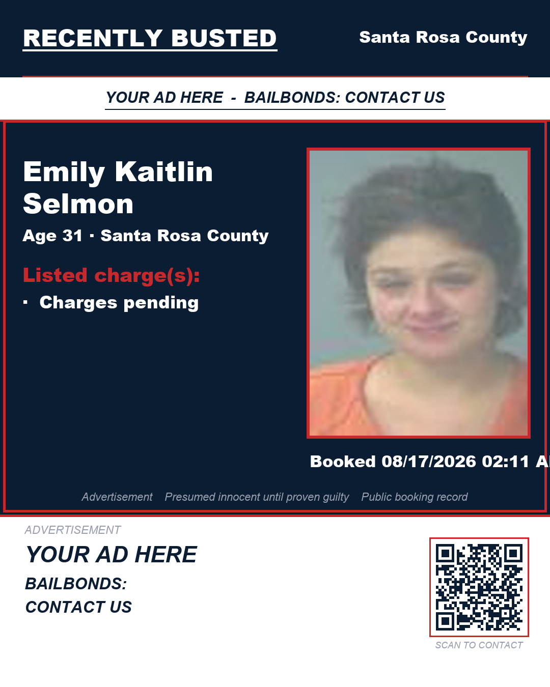 Arrest report - Emily Kaitlin Selmon