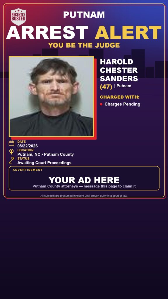 Arrest report - Harold Chester Sanders