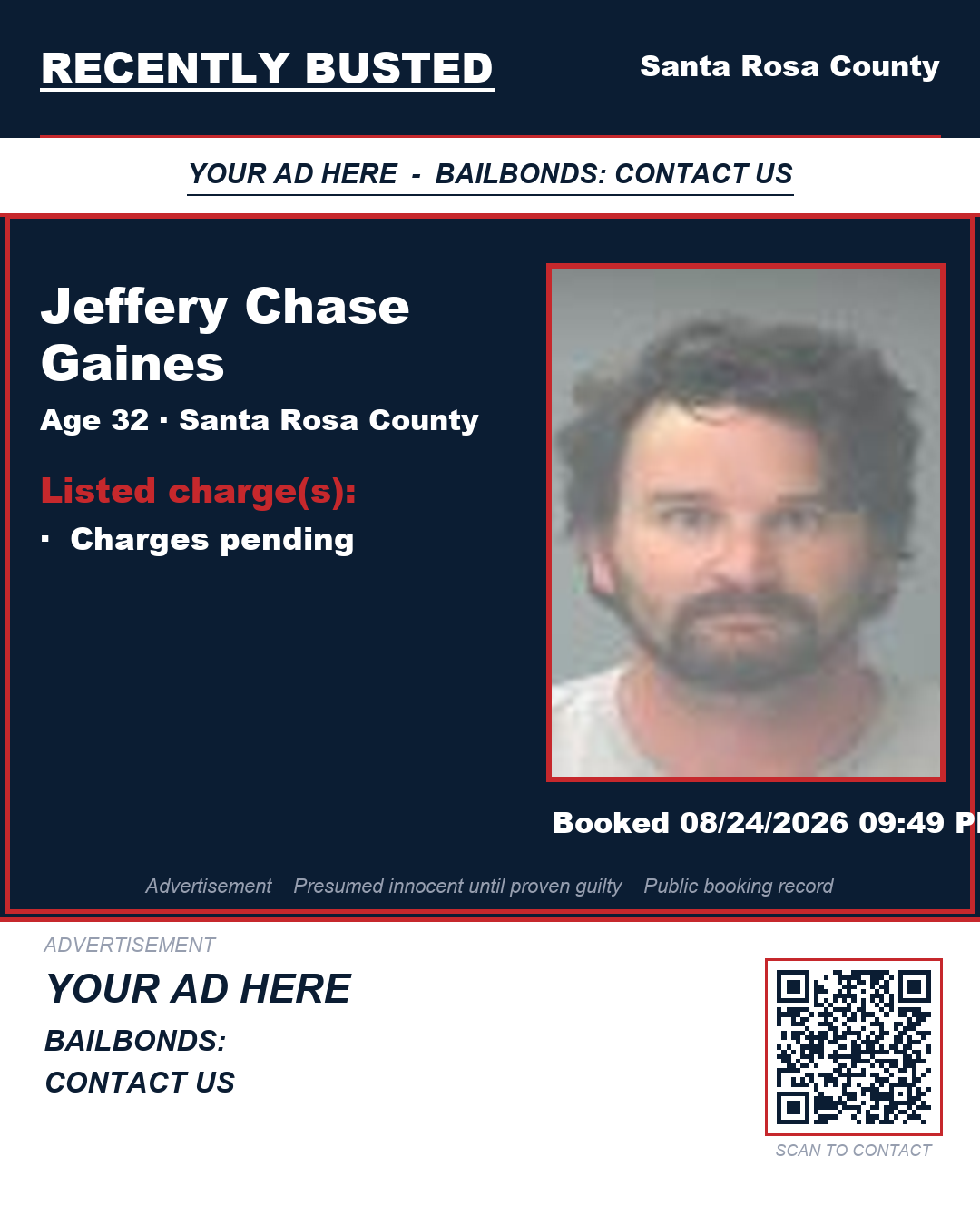 Arrest report - Jeffery Chase Gaines