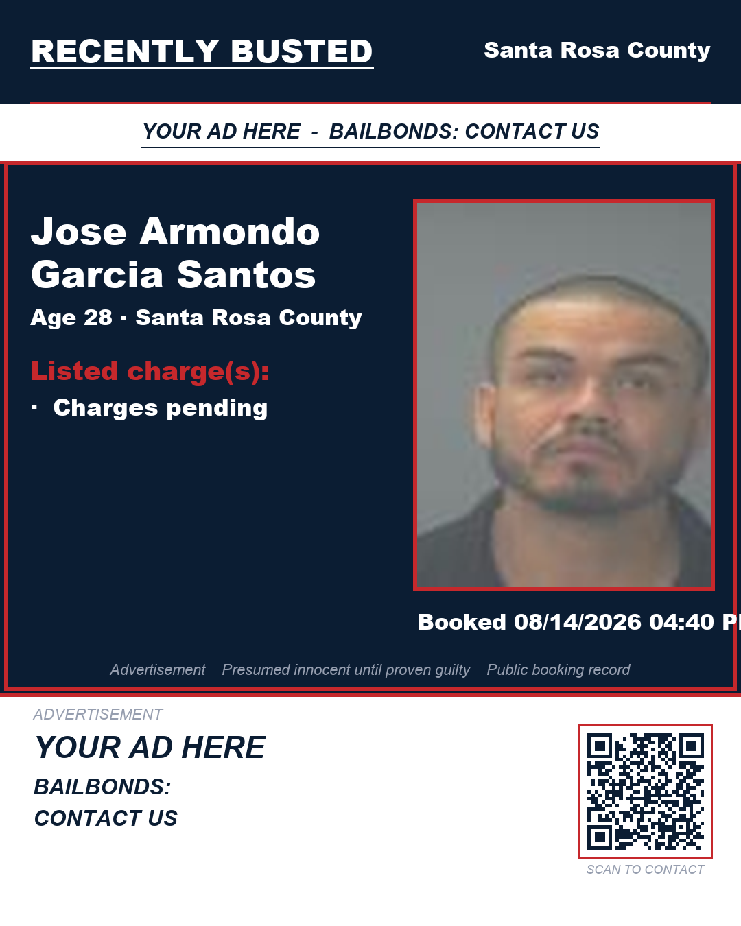 Arrest report - Jose Armondo Garcia Santos