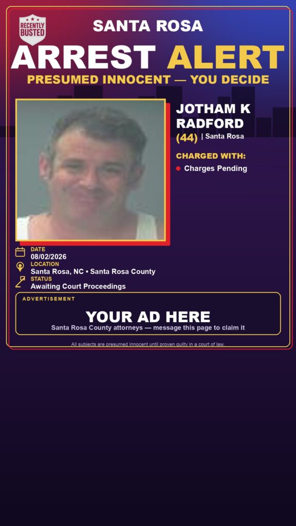Arrest report - Jotham K Radford