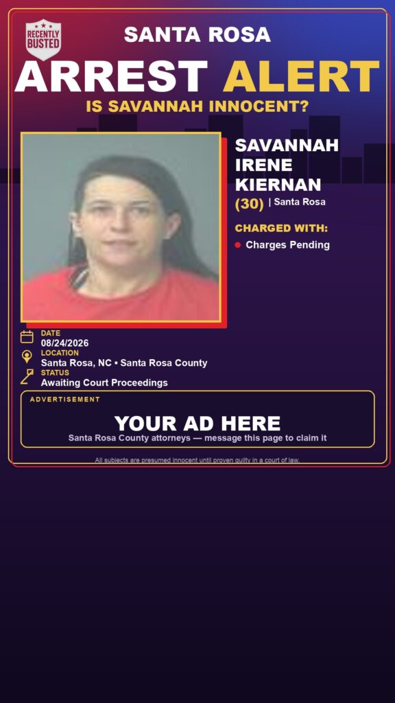 Arrest report - Savannah Irene Kiernan