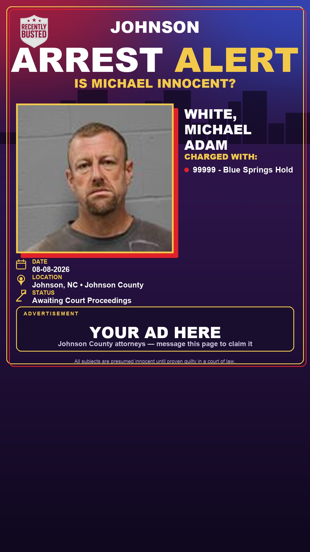Arrest report - WHITE, MICHAEL ADAM