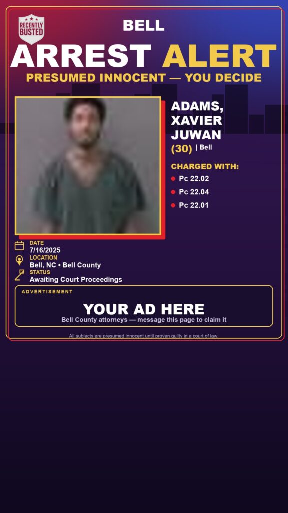 Arrest report — ADAMS, XAVIER JUWAN