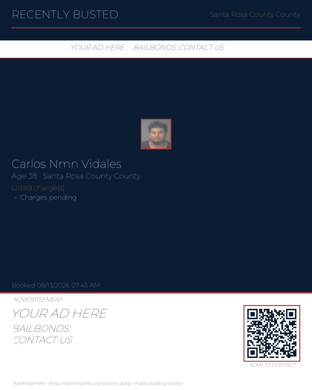 Arrest report - Carlos Nmn Vidales