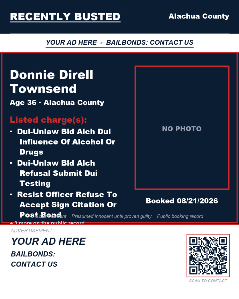 Arrest report — Donnie Direll Townsend