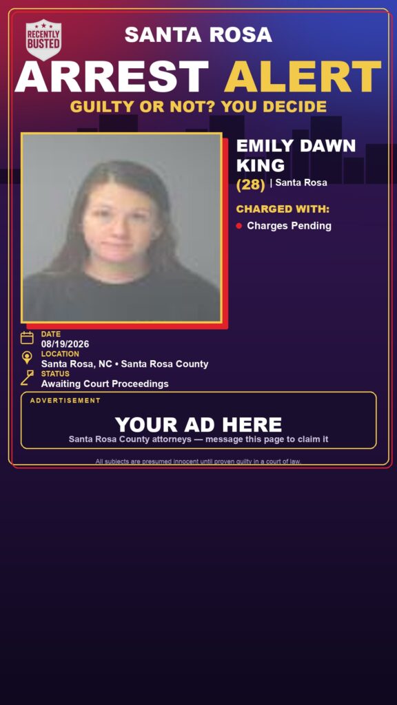 Arrest report - Emily Dawn King
