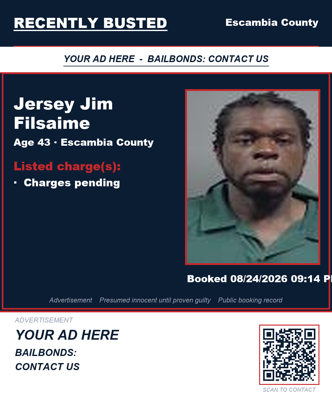 Arrest report - Jersey Jim Filsaime