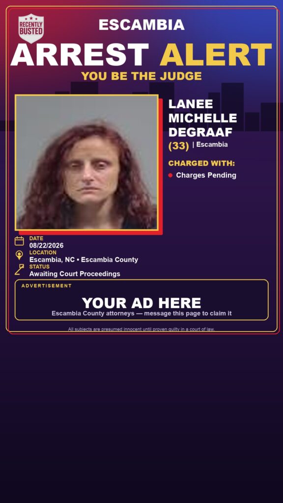 Arrest report - Lanee Michelle Degraaf