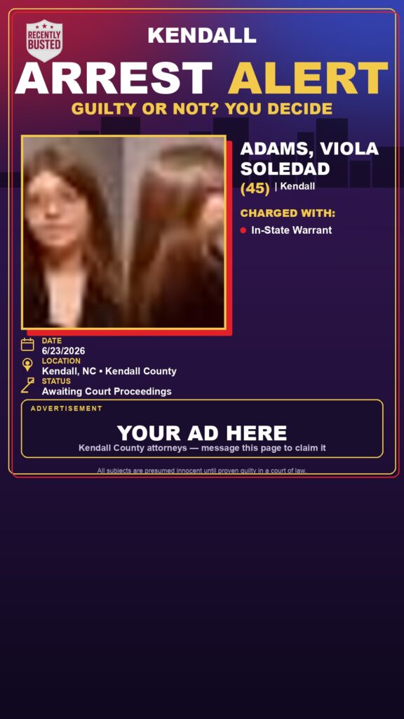 Arrest report — ADAMS, VIOLA SOLEDAD