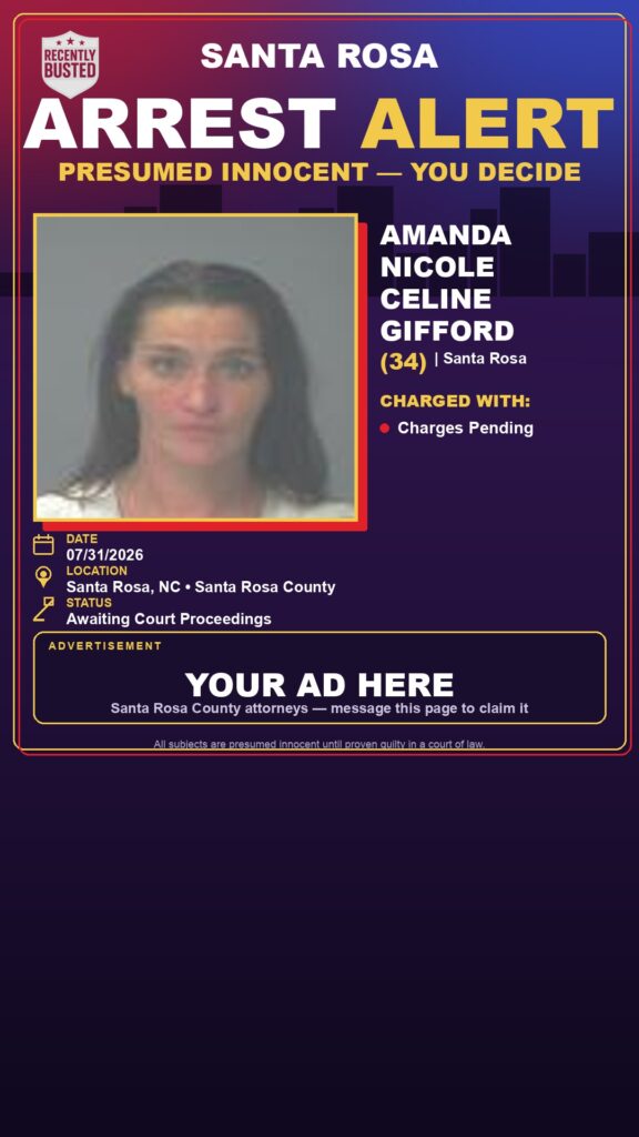 Booking photo of Amanda Nicole Celine Gifford