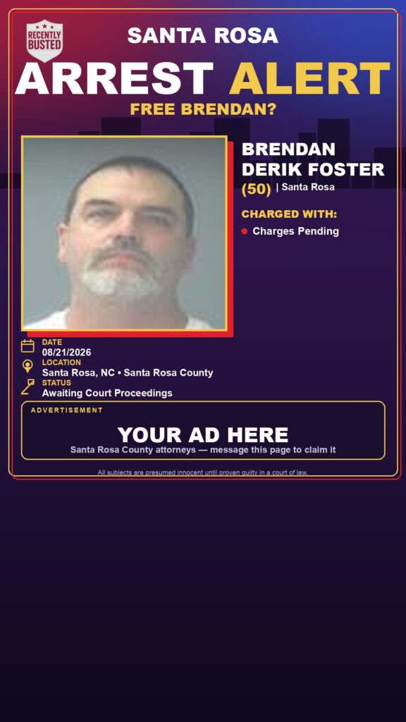 Arrest report — Brendan Derik Foster