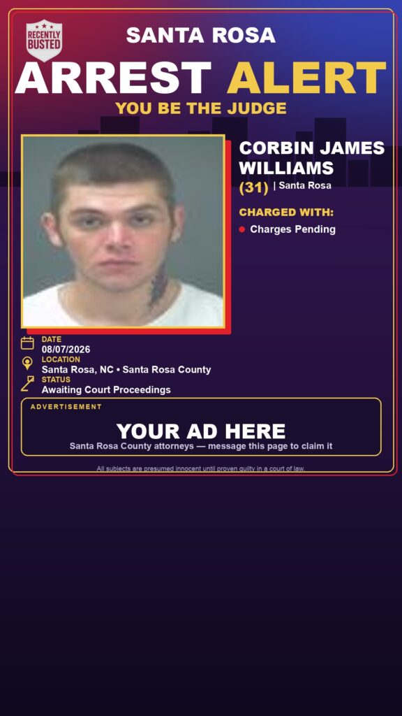 Arrest report - Corbin James Williams