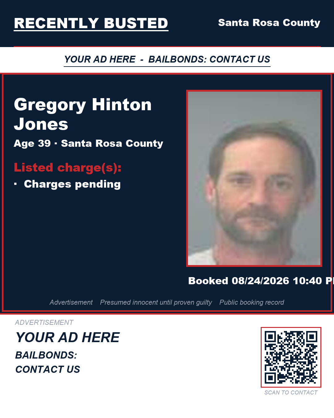 Arrest report - Gregory Hinton Jones
