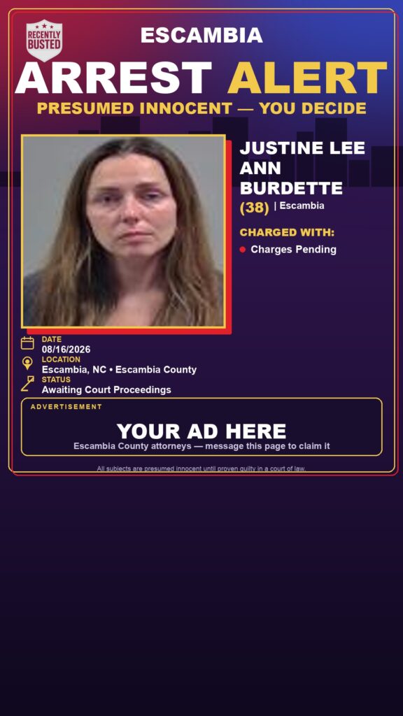 Arrest report - Justine Lee Ann Burdette