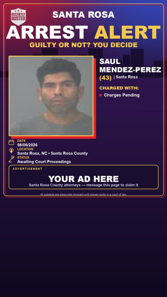 Arrest report — Saul Mendez-Perez