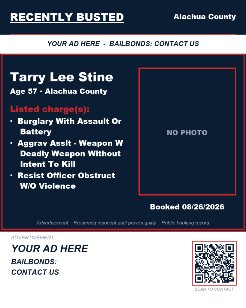 Arrest report — Tarry Lee Stine