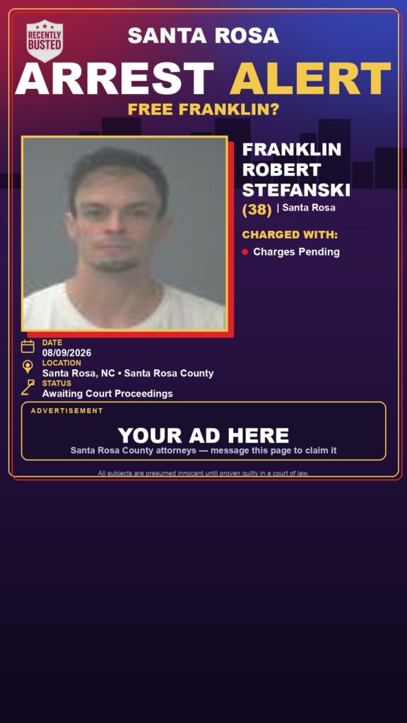 Arrest report — Franklin Robert Stefanski