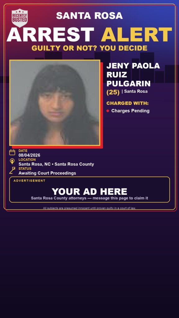 Arrest report — Jeny Paola Ruiz Pulgarin