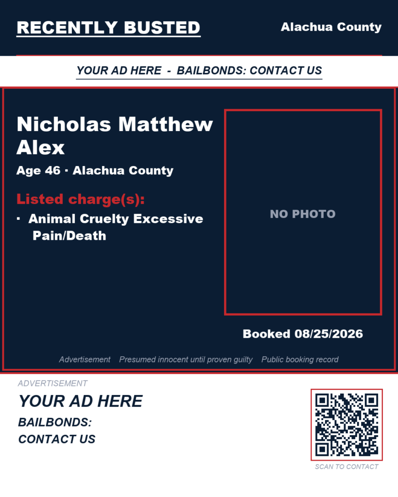 Arrest report — Nicholas Matthew Alex