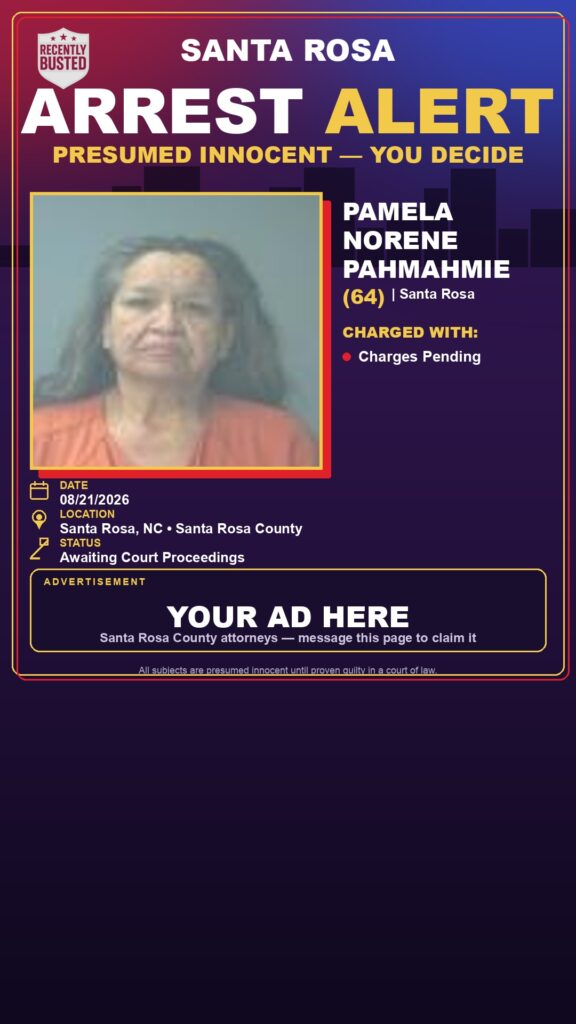 Arrest report — Pamela Norene Pahmahmie