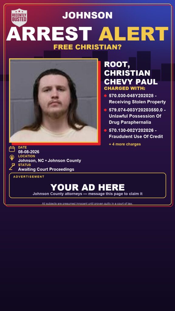 Arrest report — ROOT, CHRISTIAN CHEVY PAUL