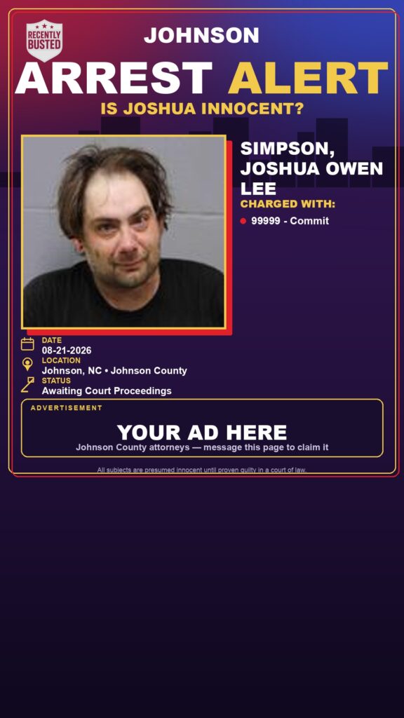 Arrest report — SIMPSON, JOSHUA OWEN LEE