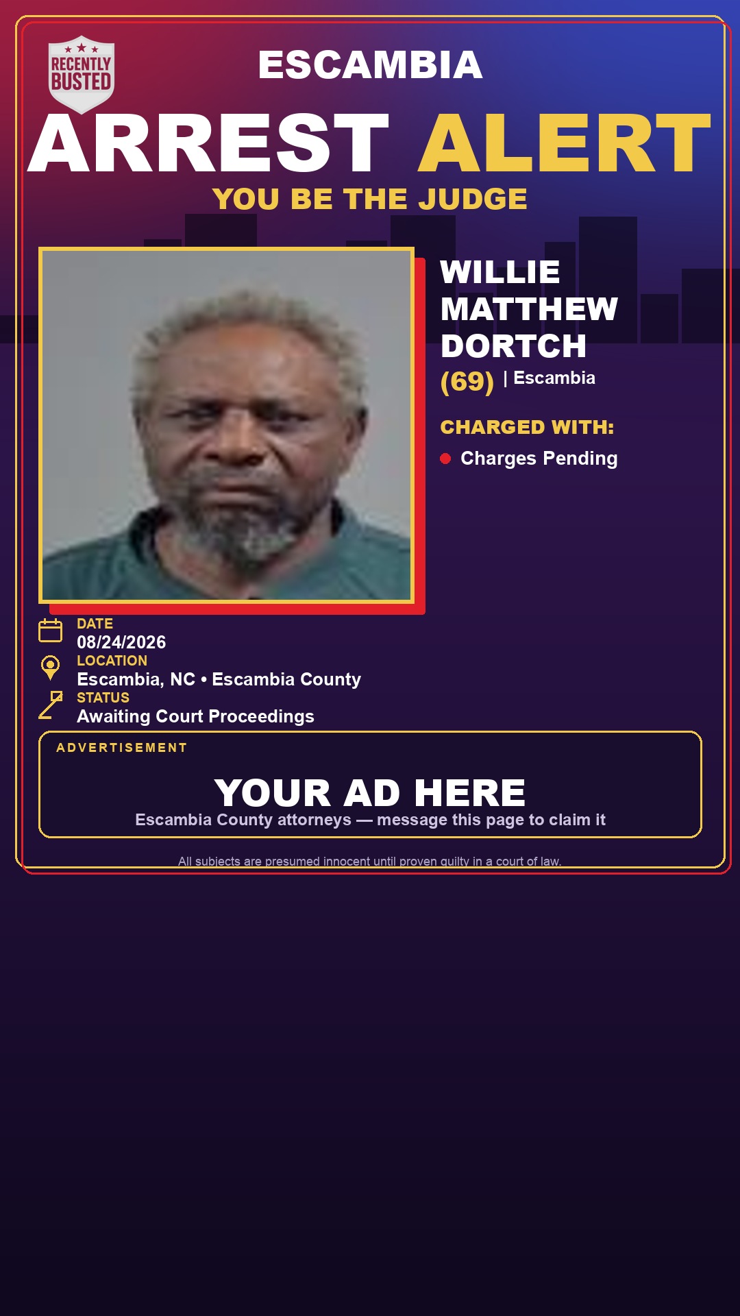Arrest report - Willie Matthew Dortch