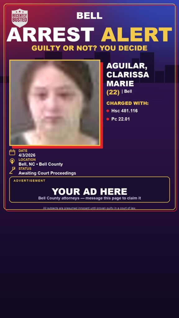 Arrest report — AGUILAR, CLARISSA MARIE