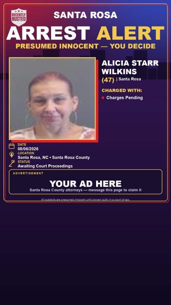 Arrest report — Alicia Starr Wilkins