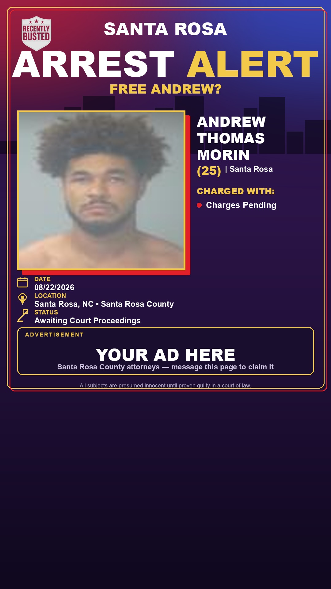 Arrest report - Andrew Thomas Morin