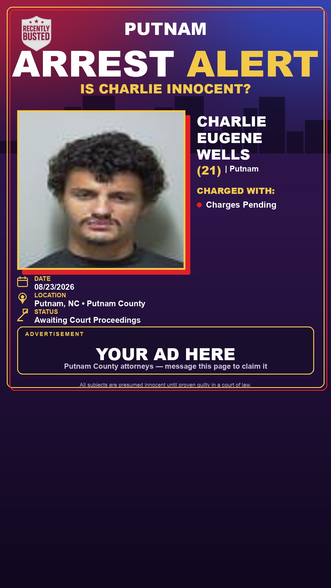 Arrest report - Charlie Eugene Wells