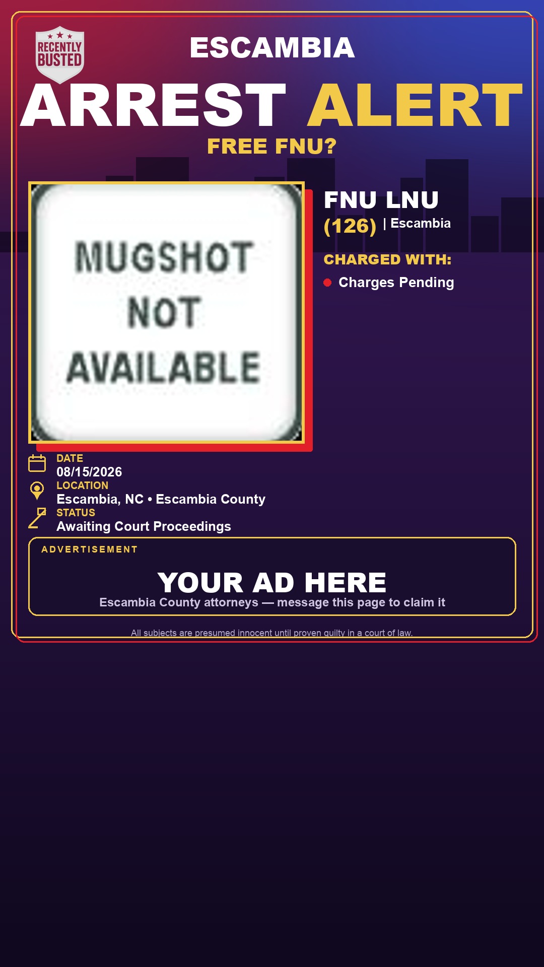 Arrest report - Fnu Lnu
