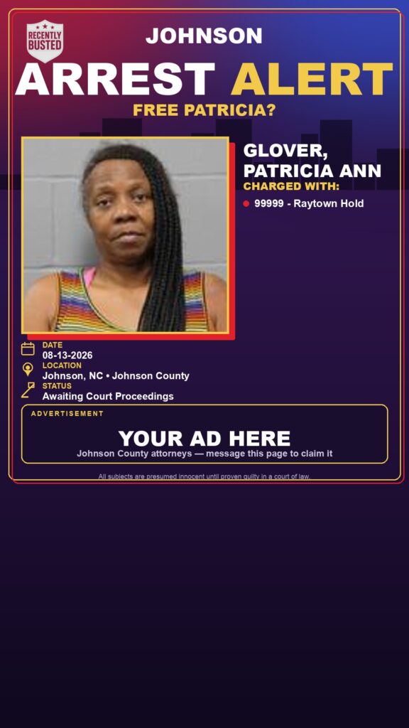 Arrest report — GLOVER, PATRICIA ANN