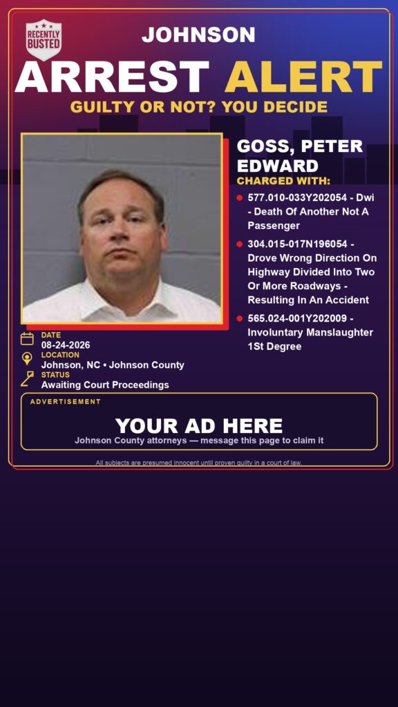 Arrest report — GOSS, PETER EDWARD
