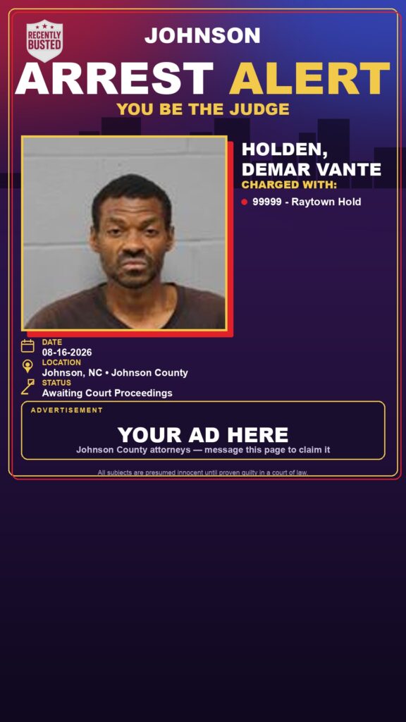 Arrest report — HOLDEN, DEMAR VANTE