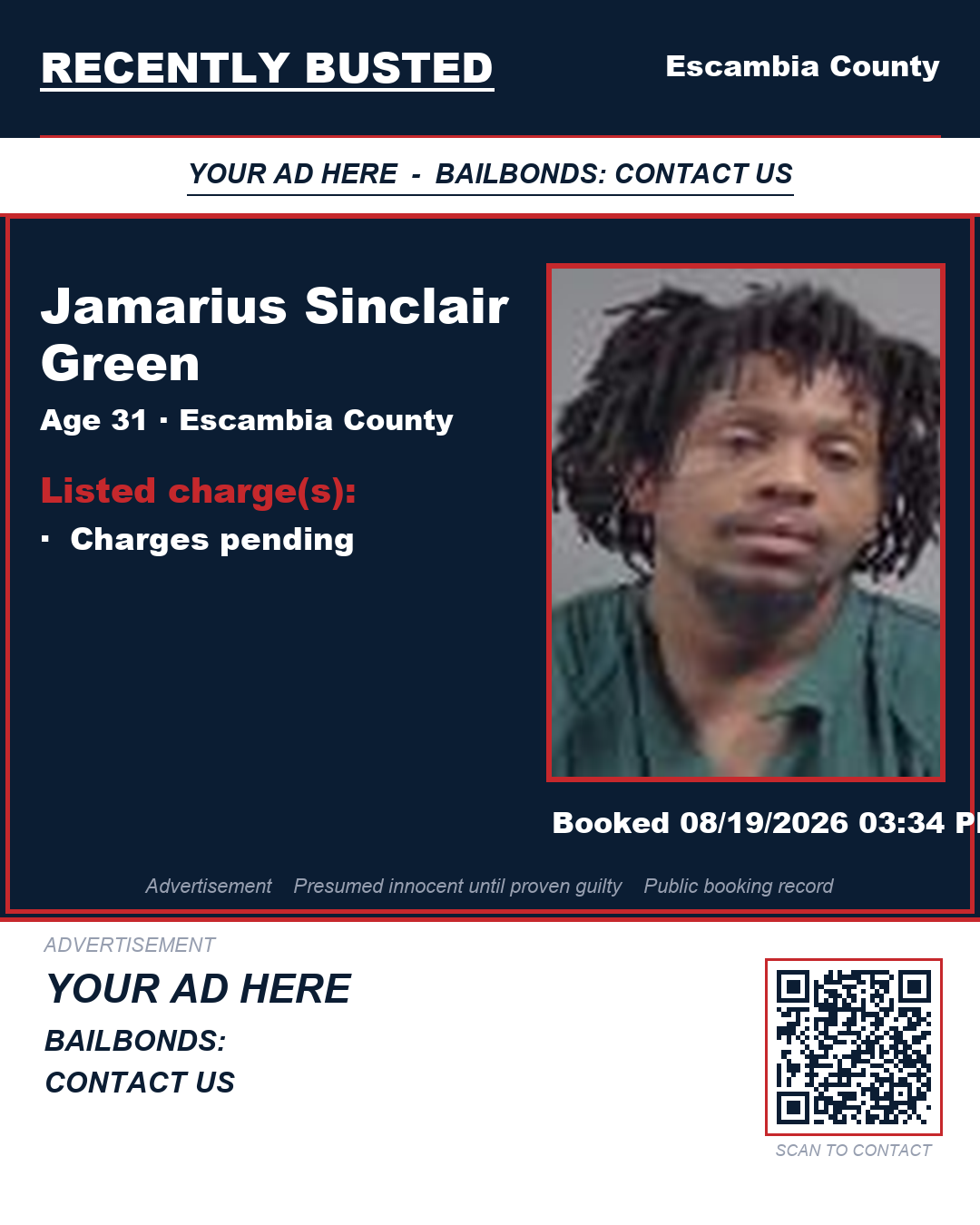 Arrest report - Jamarius Sinclair Green