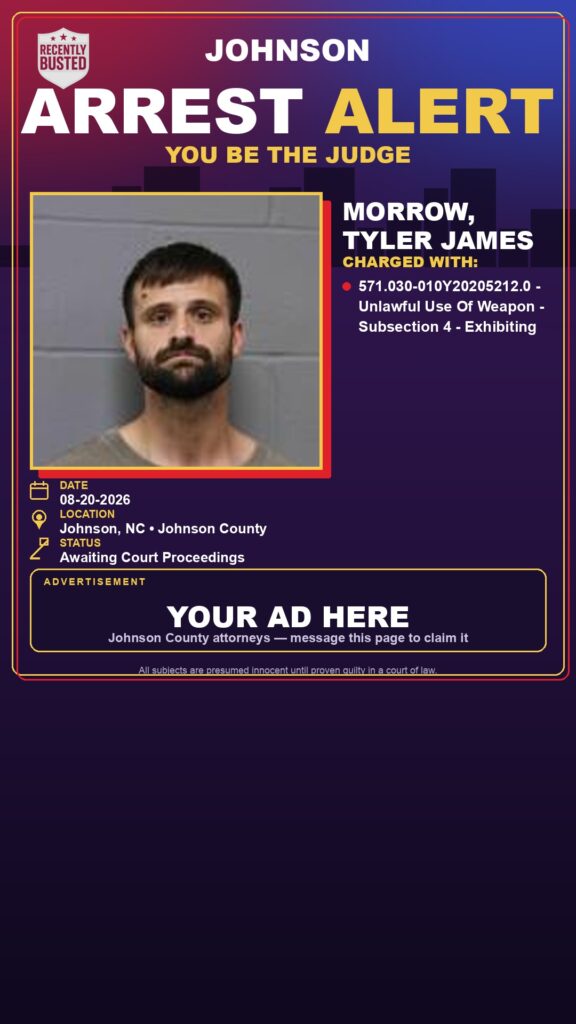 Arrest report — MORROW, TYLER JAMES