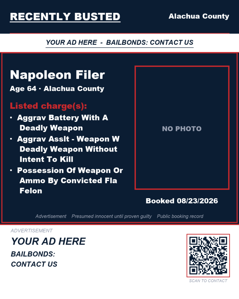 Arrest report — Napoleon Filer