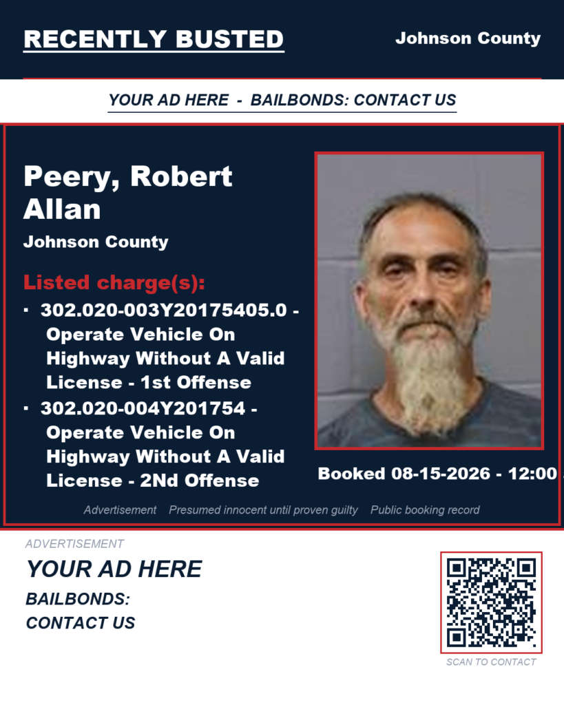 Arrest report — PEERY, ROBERT ALLAN