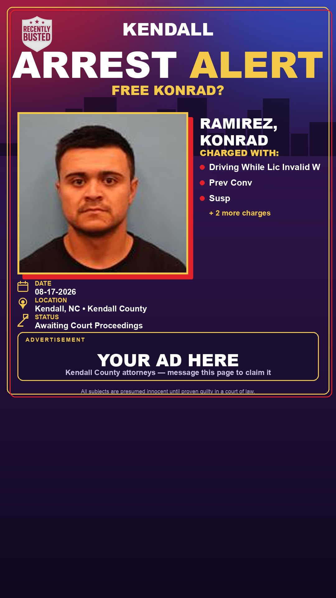 Arrest report - Ramirez, Konrad