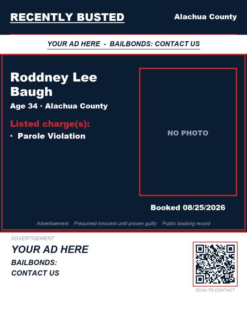 Arrest report — Roddney Lee Baugh