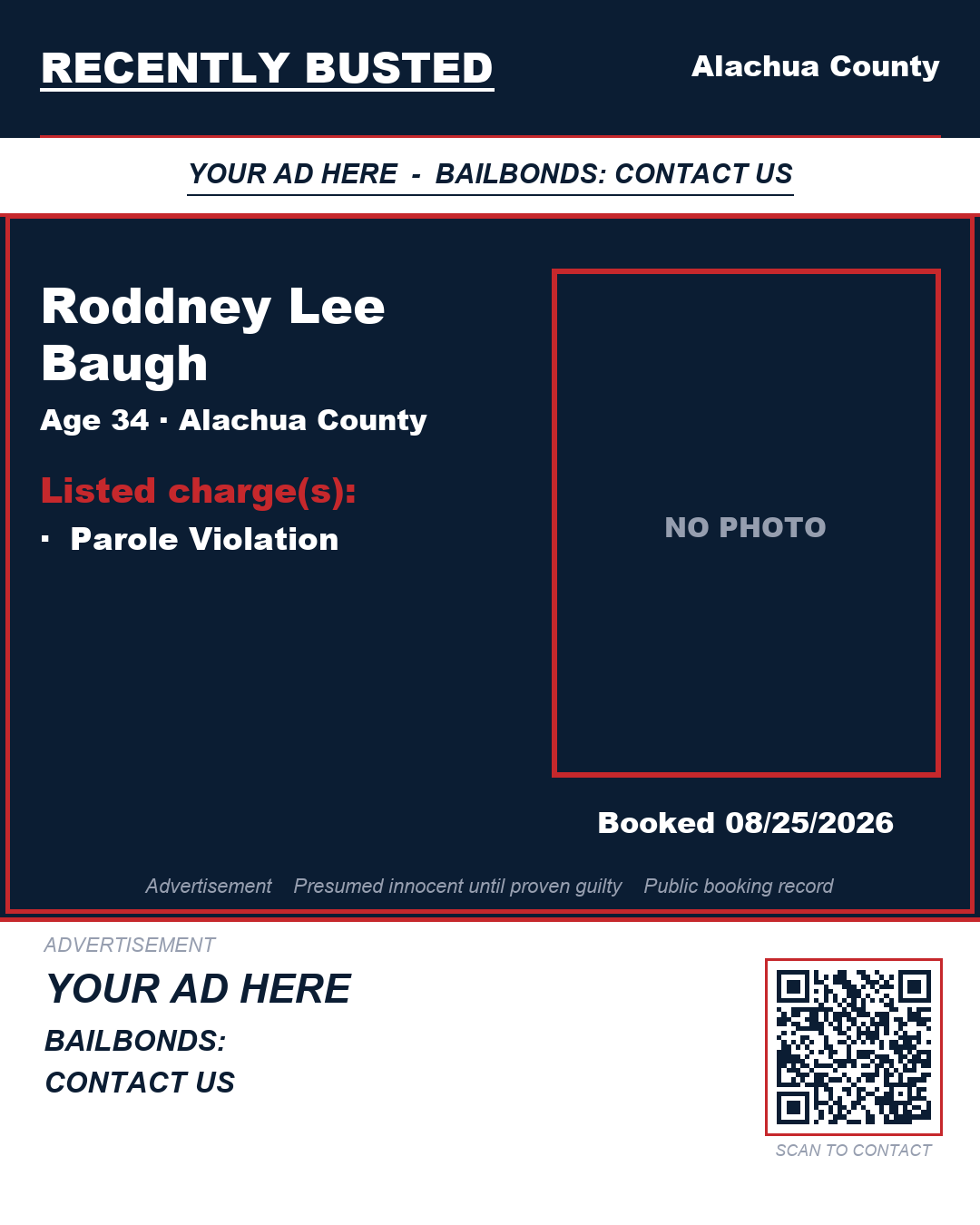 Arrest report - Roddney Lee Baugh