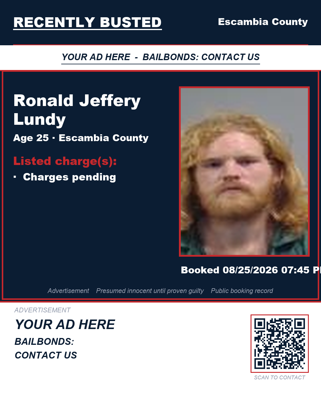 Arrest report - Ronald Jeffery Lundy