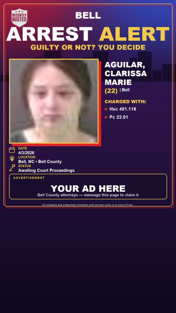 Arrest report - AGUILAR, CLARISSA MARIE