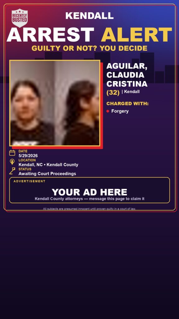Arrest report — AGUILAR, CLAUDIA CRISTINA